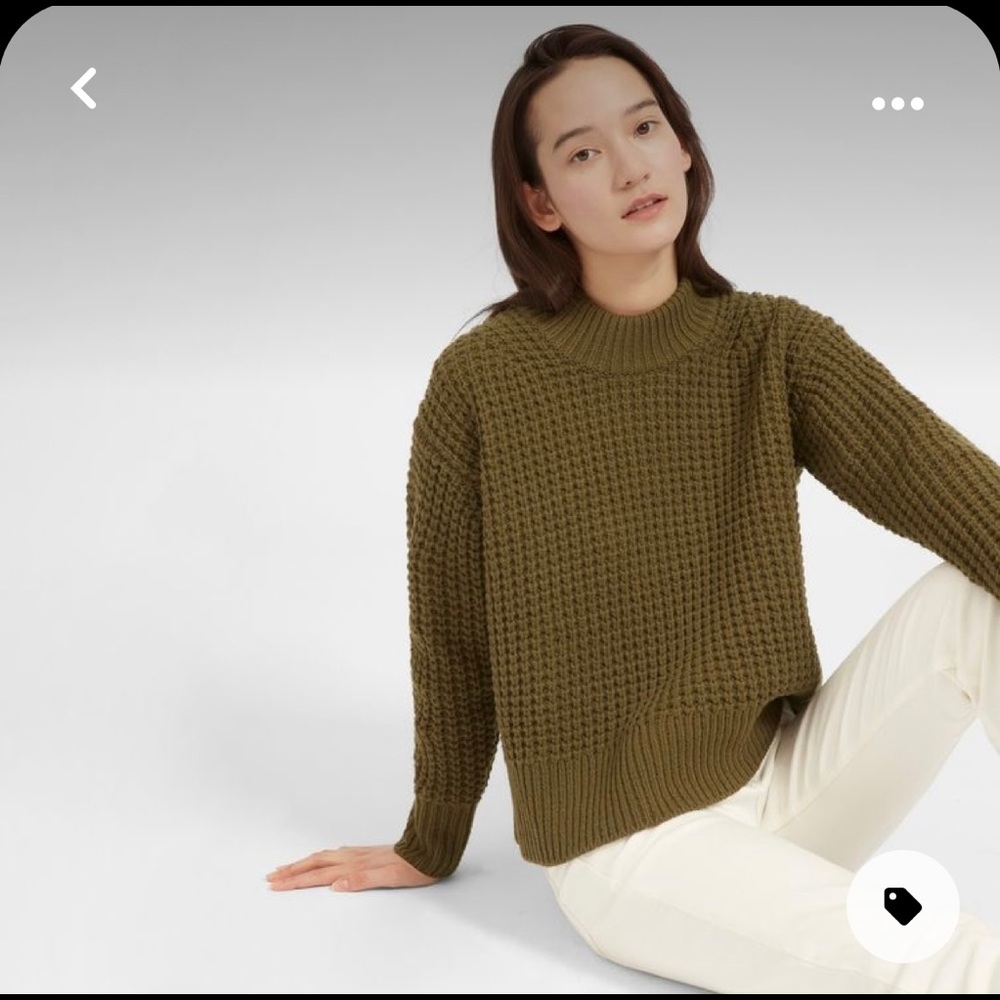 Everlane wool cashmere waffle square crew sweater - Size M